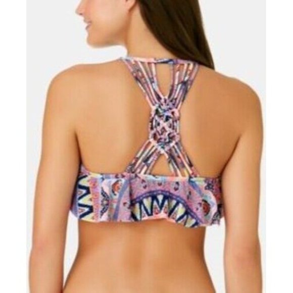 California Waves- Far Away Vacay Printed Push-Up Bikini Set, Multi-color, M, NWT - Picture 3 of 4